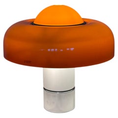 rare brown Harvey Guzzini Brumbury lamp by Luigi Massoni - 1970s Italy