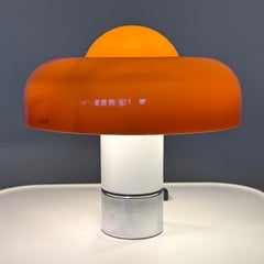 rare brown Harvey Guzzini Brumbury lamp by Luigi Massoni - 1970s Italy