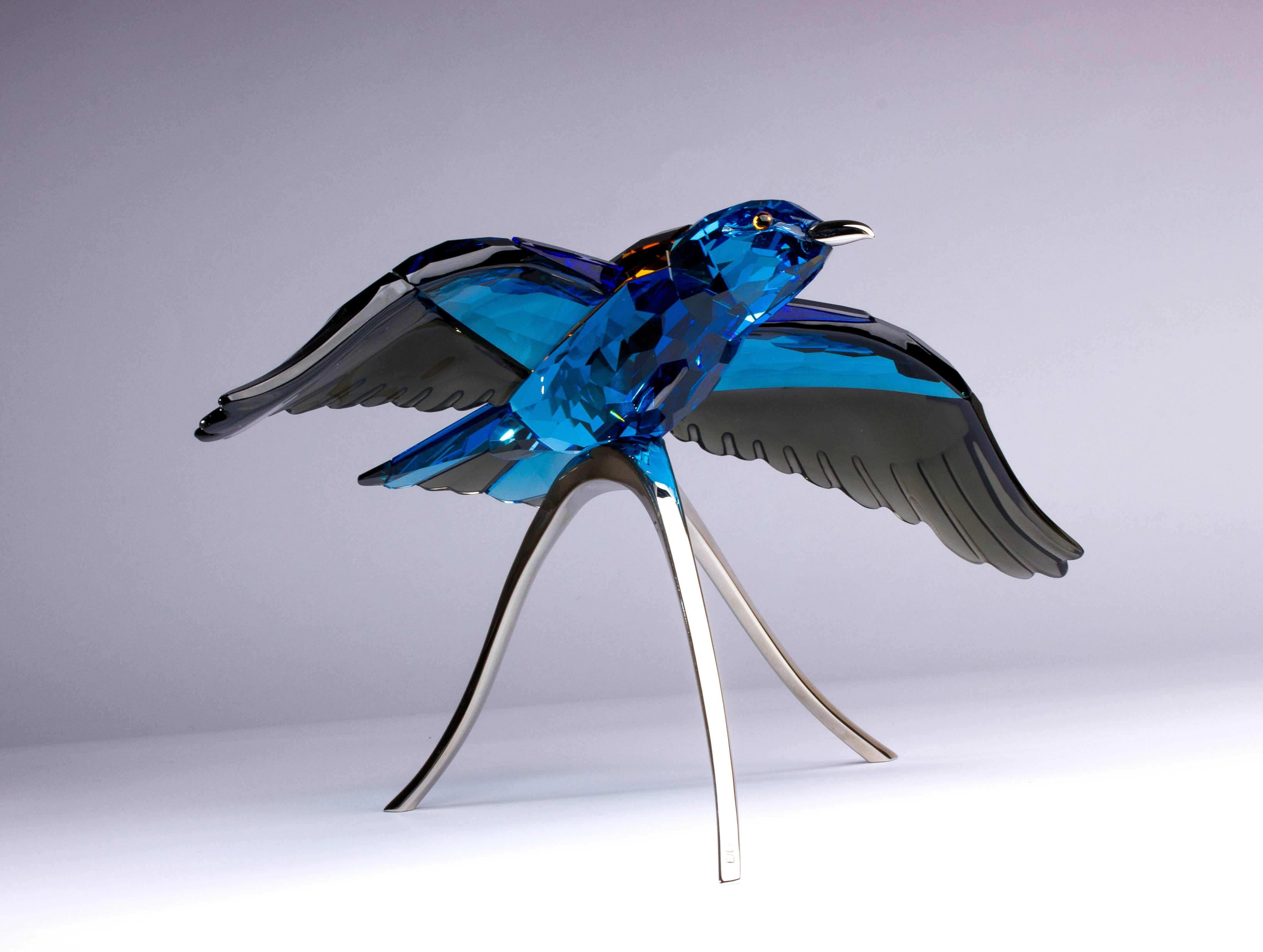 Contemporary Beautiful Swarovski Bird Sculpture For Sale