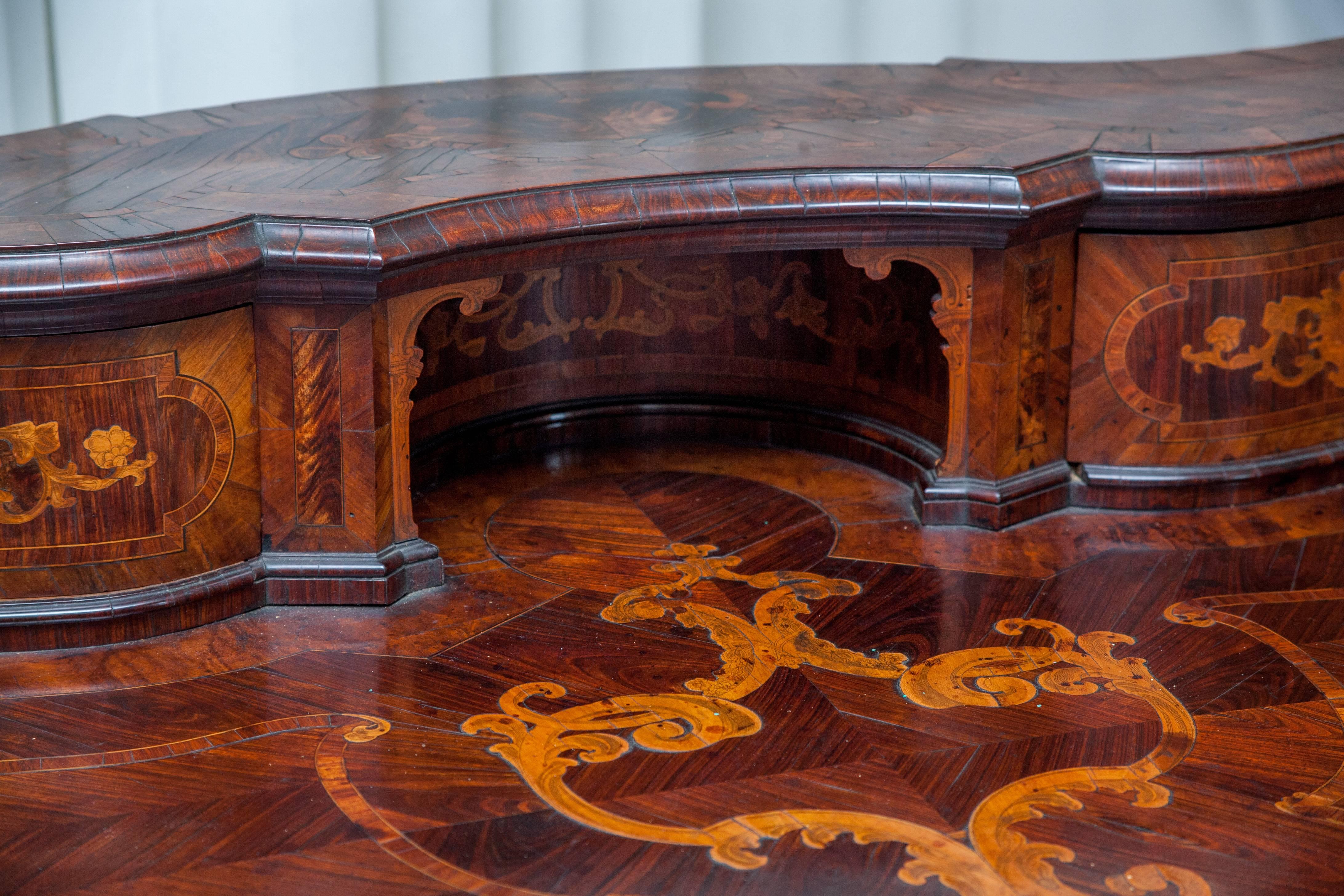 Inlay Louis XIV Thuja Briar and Walnut Wood Writing Tables, 1730-1740 For Sale