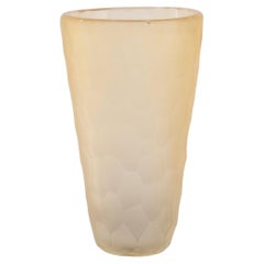 Handgefertigte Vase aus Murano Glass, bernsteinfarben, Made in Italy