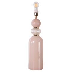 Great Murano pink and opal glass table lamp, Vintage Gabbiani Venezia in stock