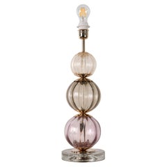 Table lamp multicolor Murano glass balls, Mazzega Vintage Made in Italy in stock