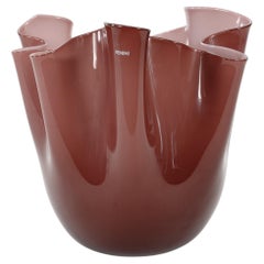 Vaso VENINI “Fazzoletto Violet” in vetro di Murano, firmato 2012, realizzato a mano in Italia