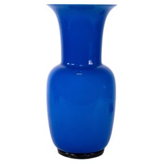 VENINI Opalino-Vase aus Sapphire- und Lattimo-Glas, limitierte Auflage 93/199, Jahr 2010
