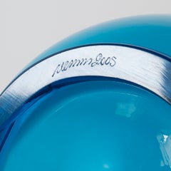 VENINI Opalino-Vase aus Aquamarine- und Lattimo-Glas, signiert, Jahr 2005, Italien