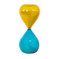 VENINI Hourglass Aquamarine/Sulphur Yellow Limited Edition pcs 158/500 year 1999