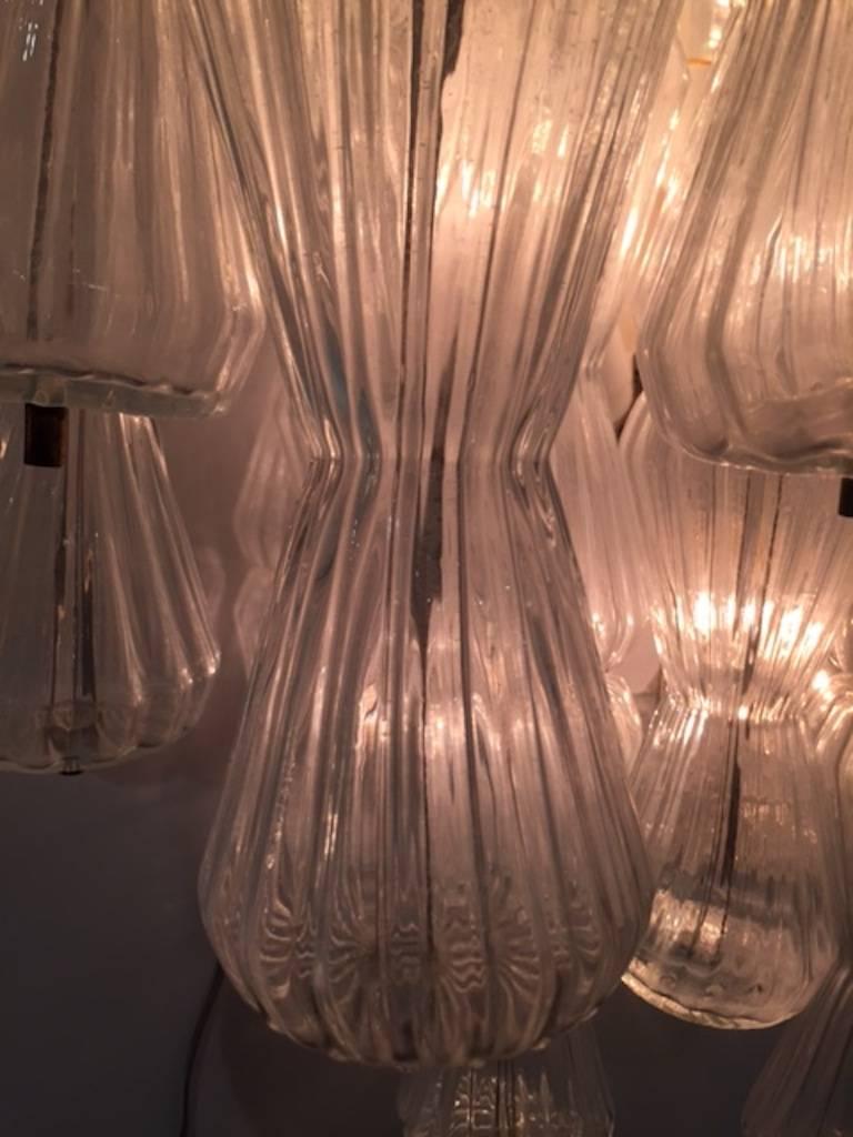 Barovier & Toso Large  Ckessidra Glass Sconces, circa 1970 In Good Condition For Sale In New York, NY