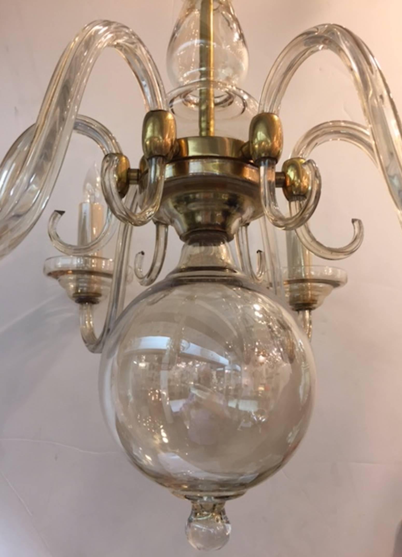 Hollywood Regency Italian Champagne Glass Classical Chandelier