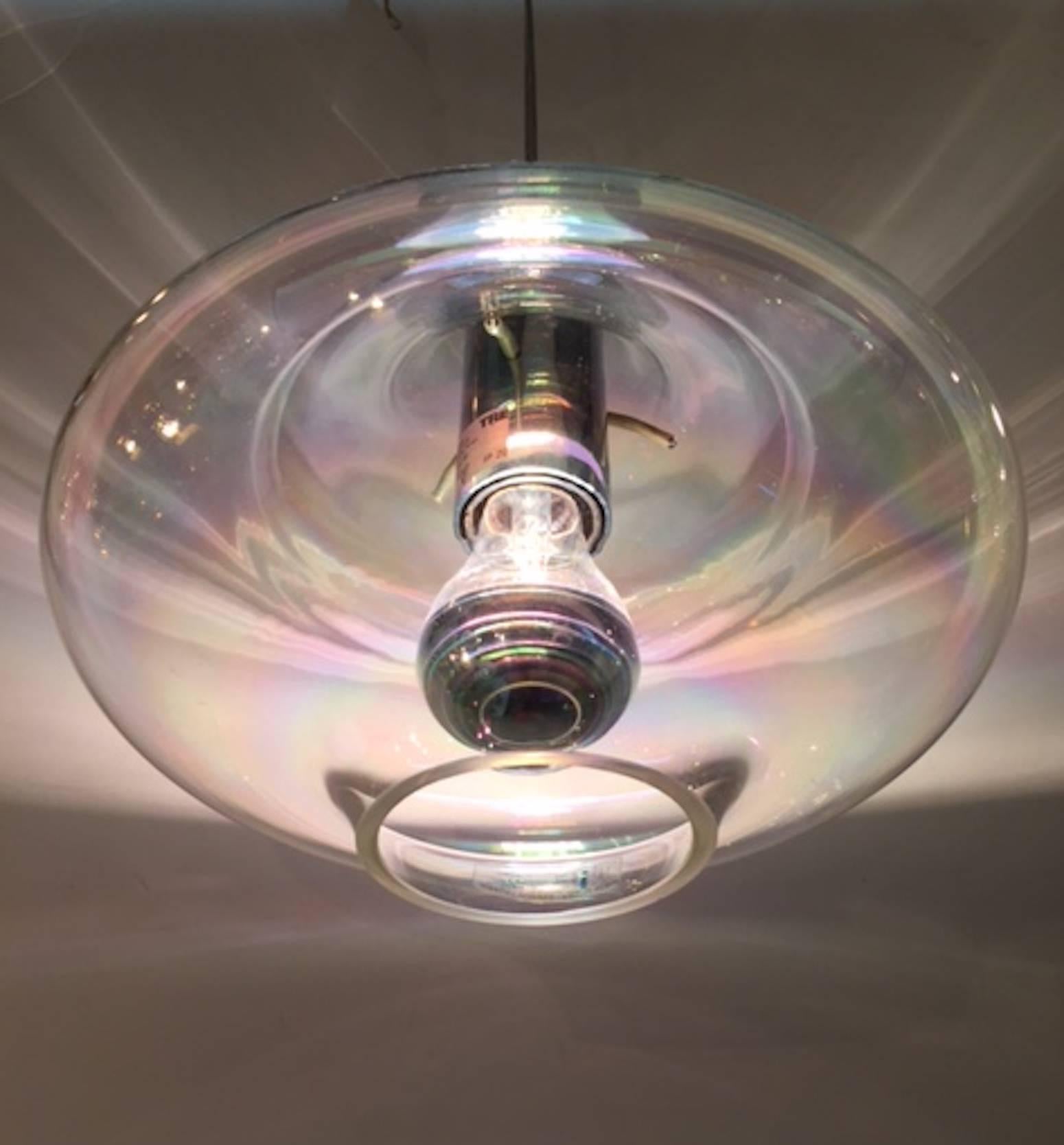 Blown Glass Italian 1970s Pendant Light by I Tre