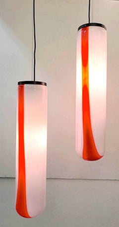 A 1970s Italian Tube Pendant Light by Vistosi