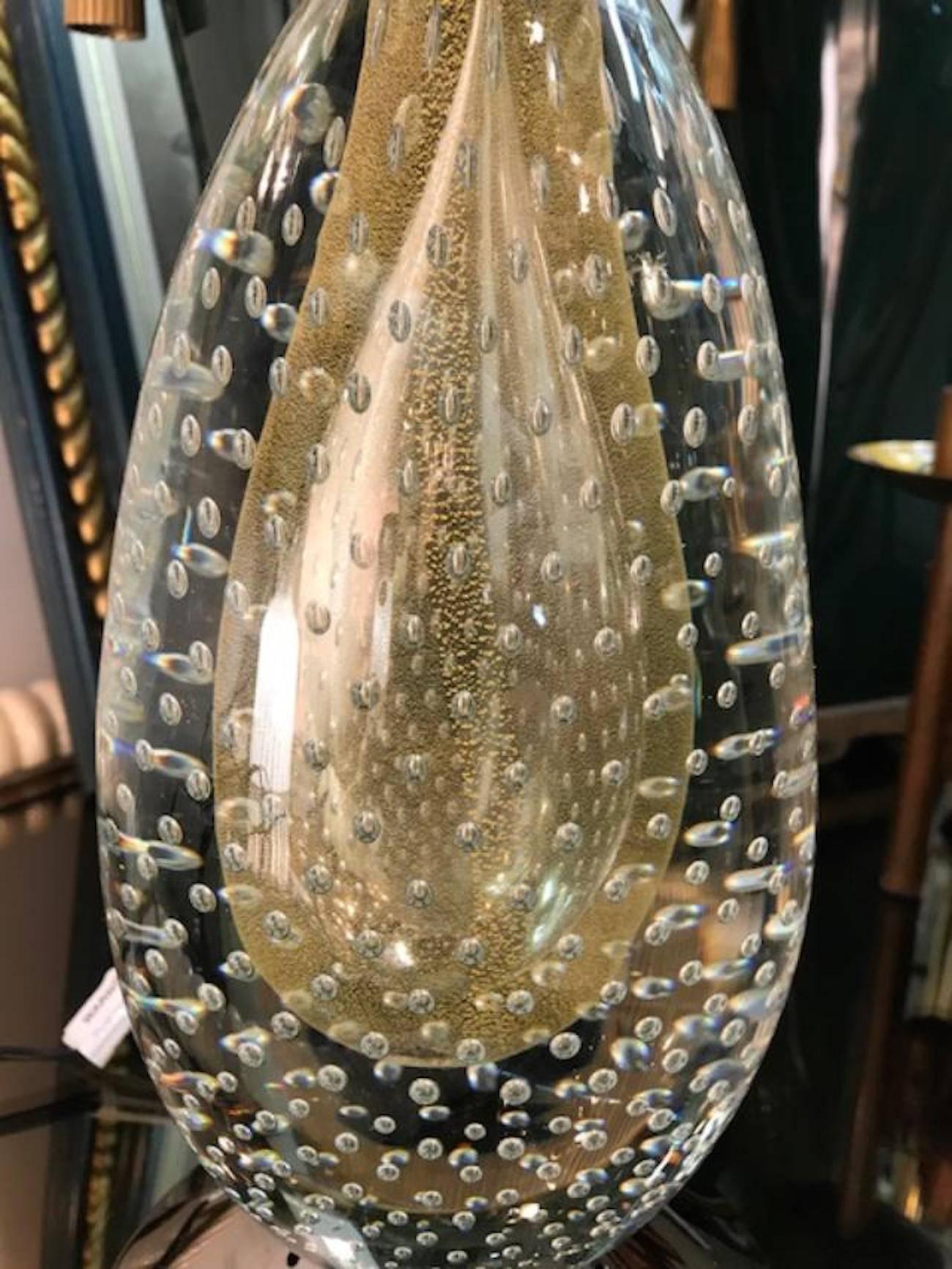 Italian Barbini Murano Egg Sculpture Table Lamp