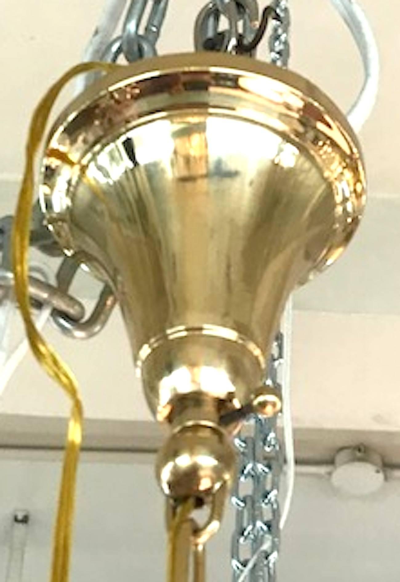 Italian 1940s Brass and Glass Lantern For Sale 5
