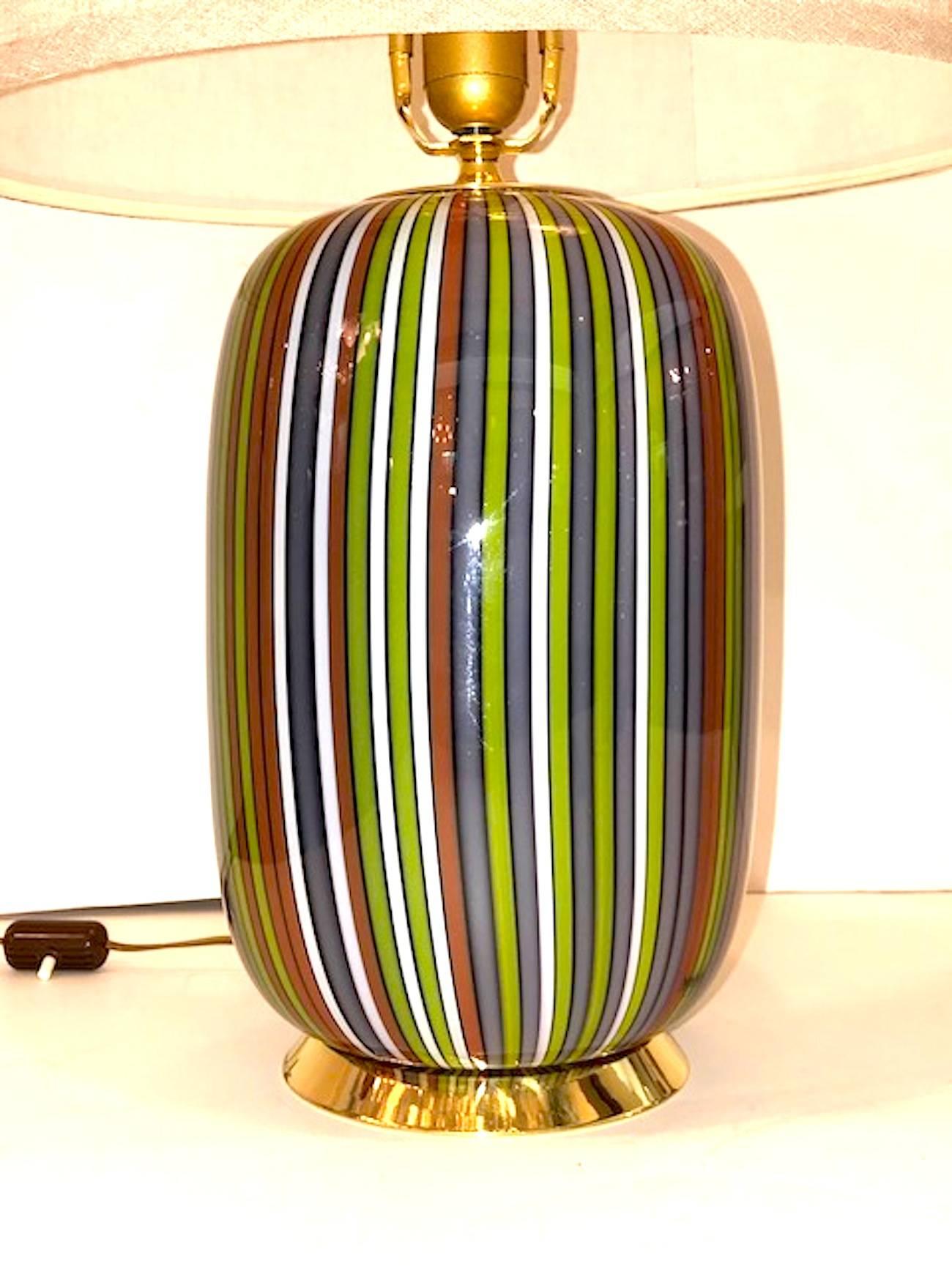 Late 20th Century Ve Art Italian, 1980s Glass Table Lamp
