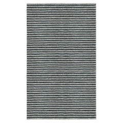 Contemporary Jute Braid Rug, 5'x8', Navy and Sky Blue
