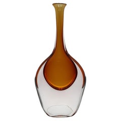 Gino Cenedese Italian Venetian Murano Art Glass Vase Sommerso Mid-Century Modern