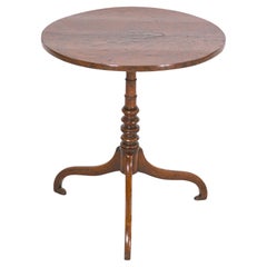Table tripode en ronce de chêne anglaise du XIXe siècle