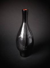 Large Black Stoneware Vase Signed by DaLo
