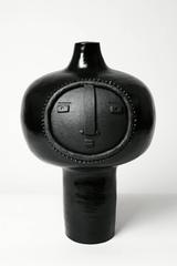 Large Double Faces Ceramic Base Lamp Signed by Dalo
