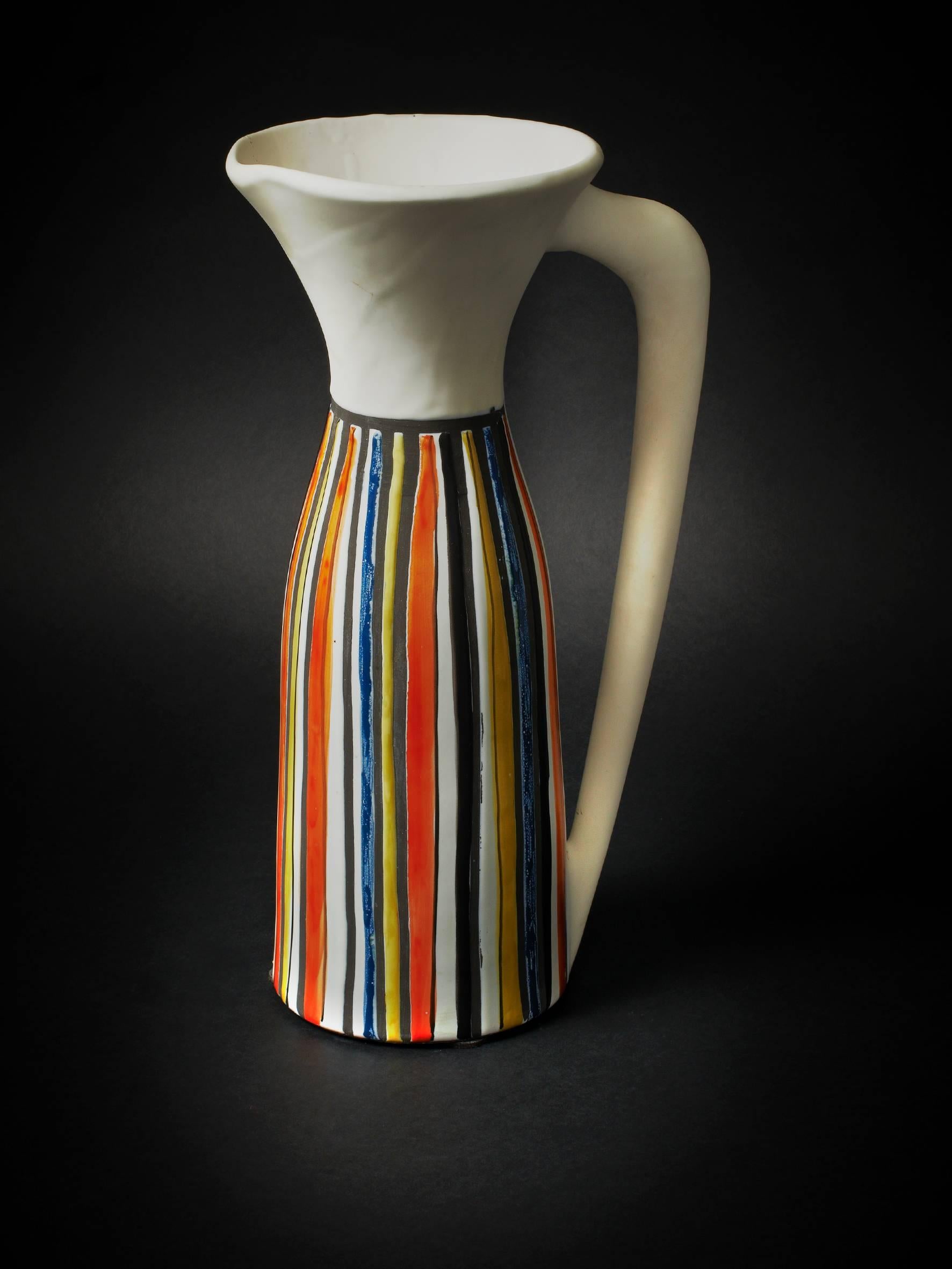 French Roger Capron Large Ceramic Pitcher, 1955