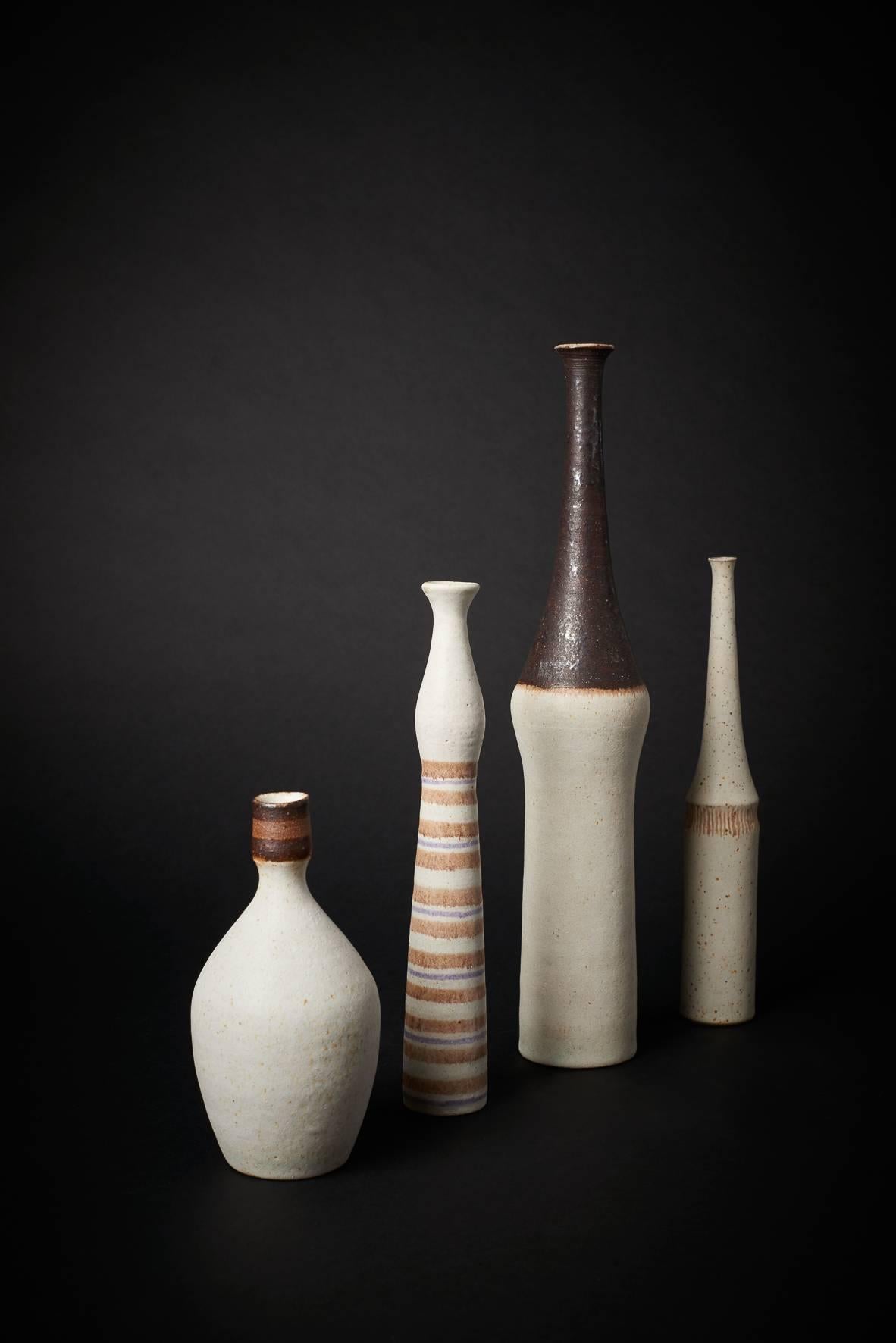 Late 20th Century Bruno Gambone Four Ceramic Bottles, 1970