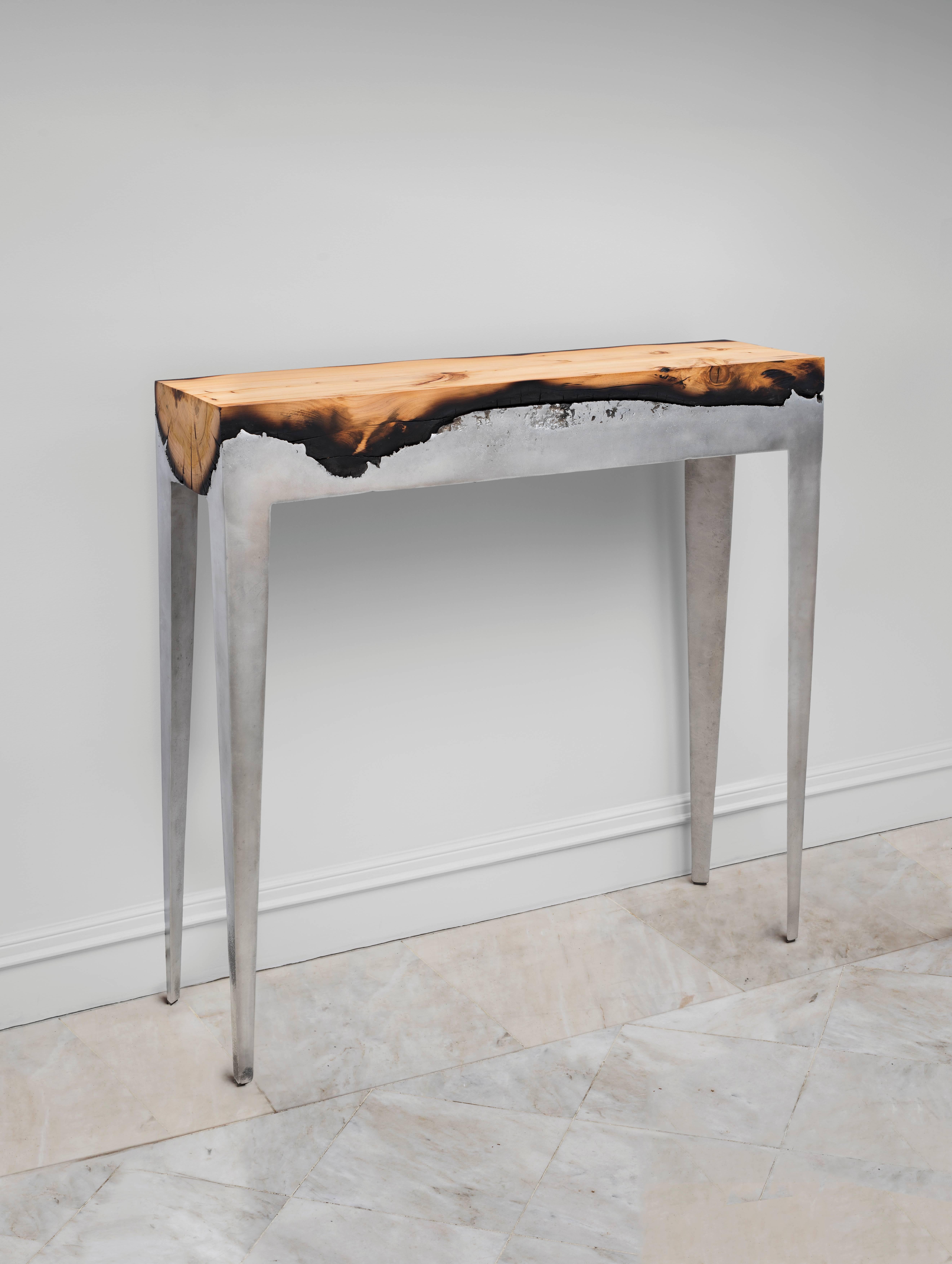 Hilla Shamia Design Studio:
Hilla Shamia has the IP rights on a method of the creation of unique art or furniture combining cast aluminum and wood: Wood CastingTM. 2015.
