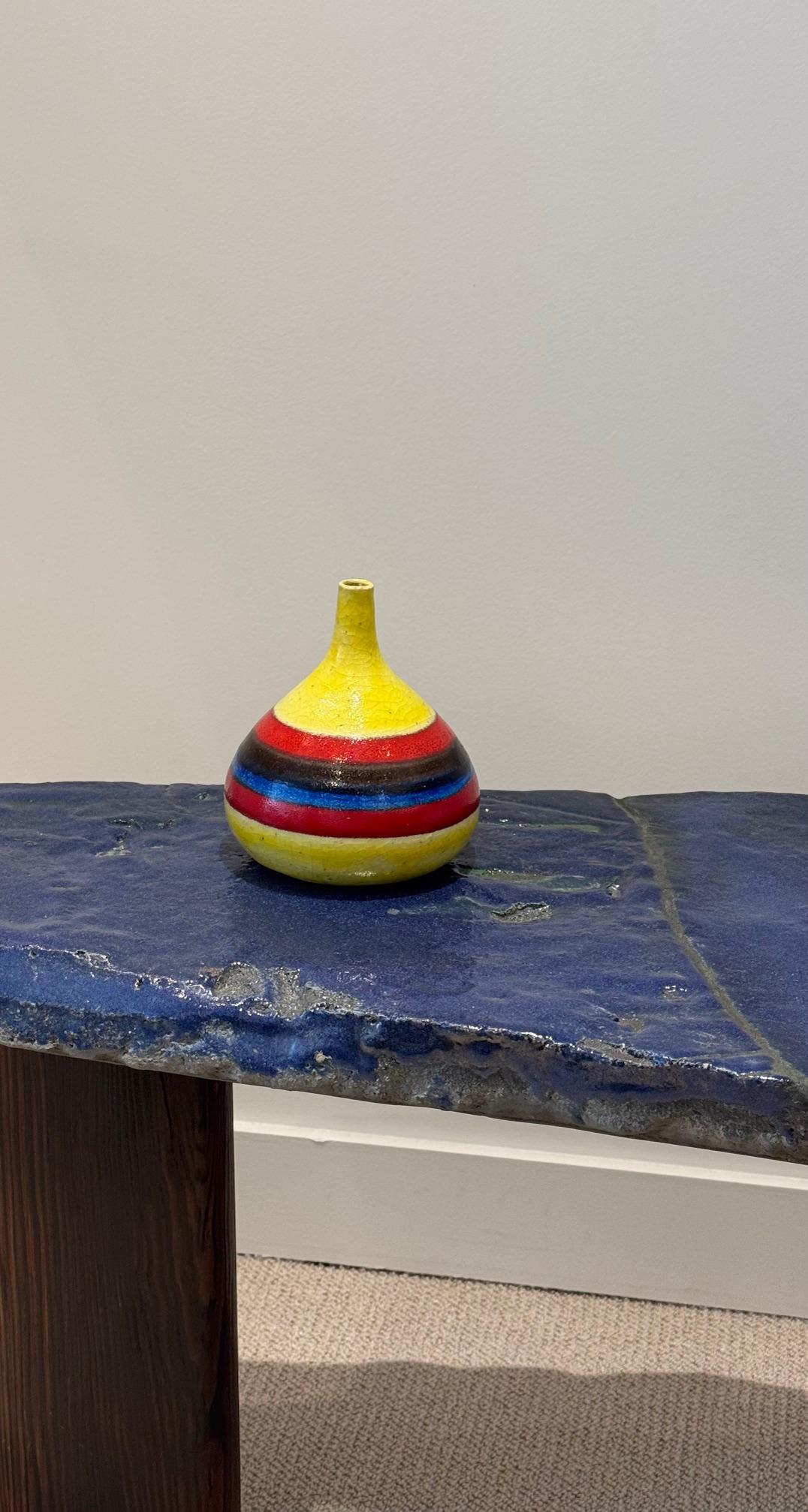 Vase décoratif italien du milieu du siècle signé par Gambone Bon état - En vente à Paris, FR