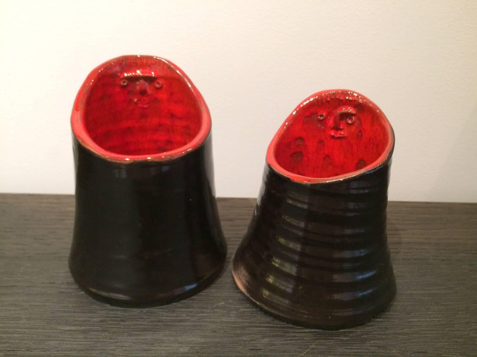 Robert and Jean Cloutier Pair of Ceramic Vases 