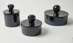 Set of Three Ceramic Boxes Signed by Dalo