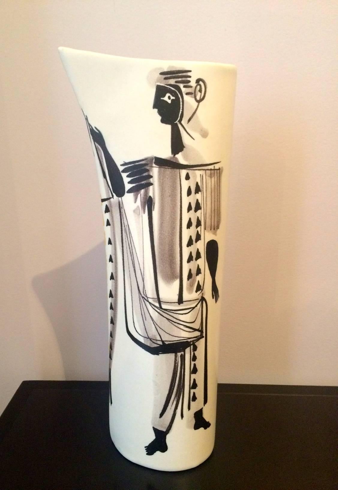 Roger Capron Ceramic Vase with Antique Character In Excellent Condition In Paris, FR
