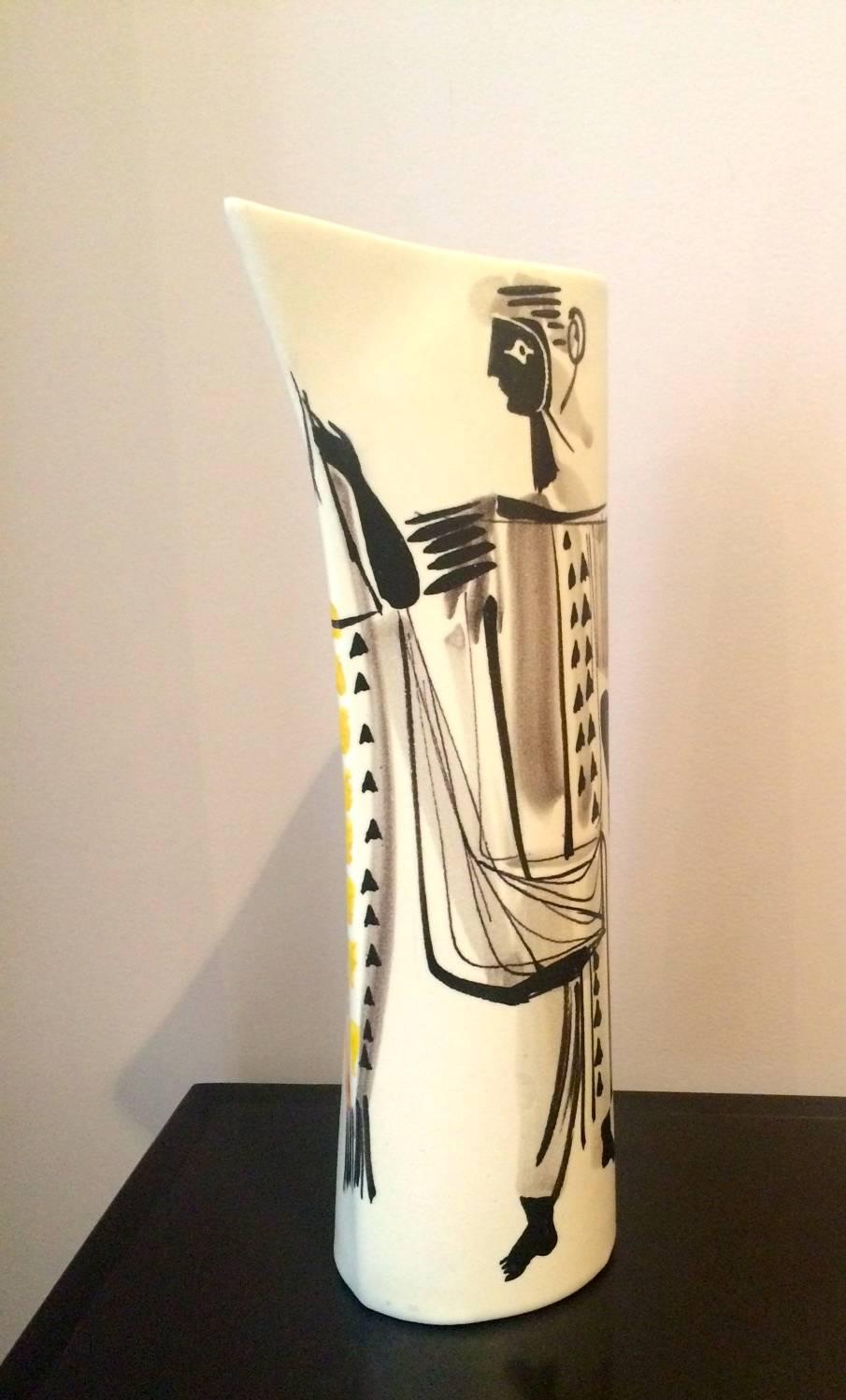 Mid-20th Century Roger Capron Ceramic Vase with Antique Character