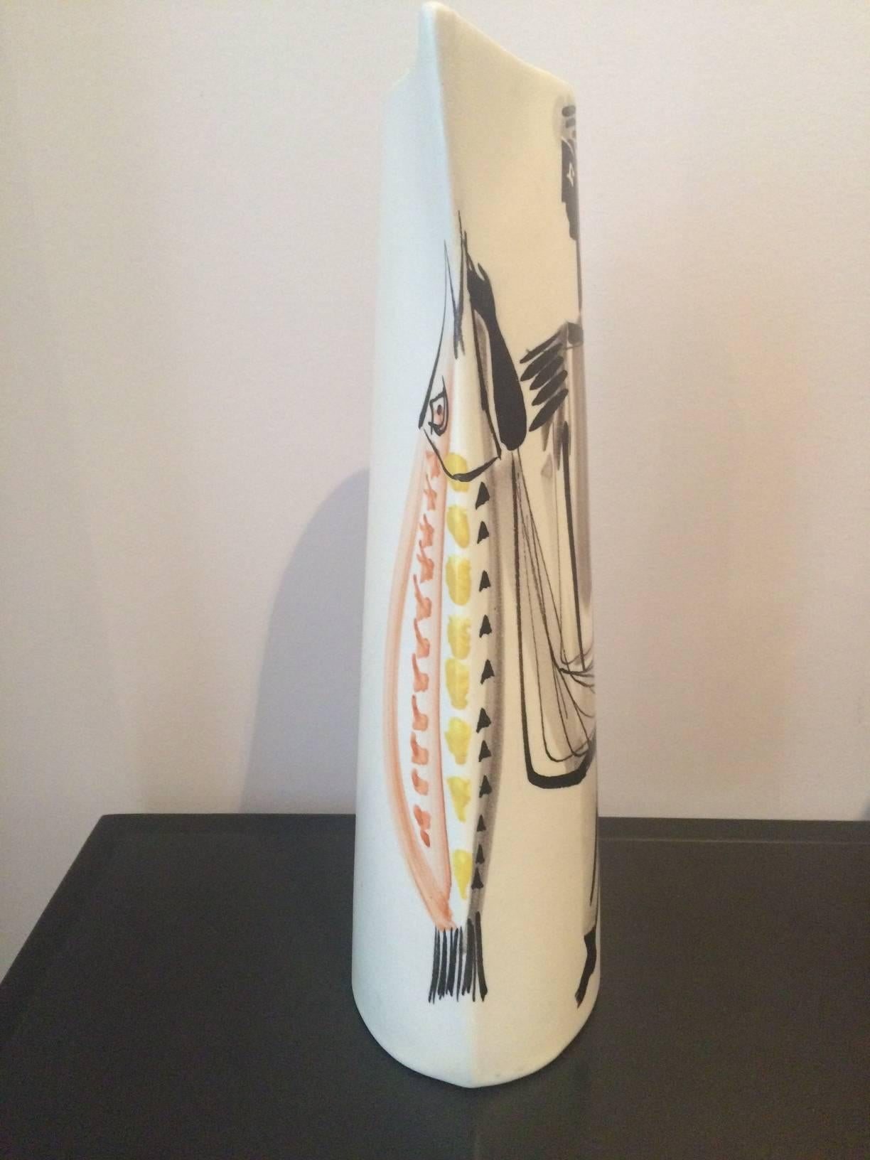 Roger Capron Ceramic Vase with Antique Character 1