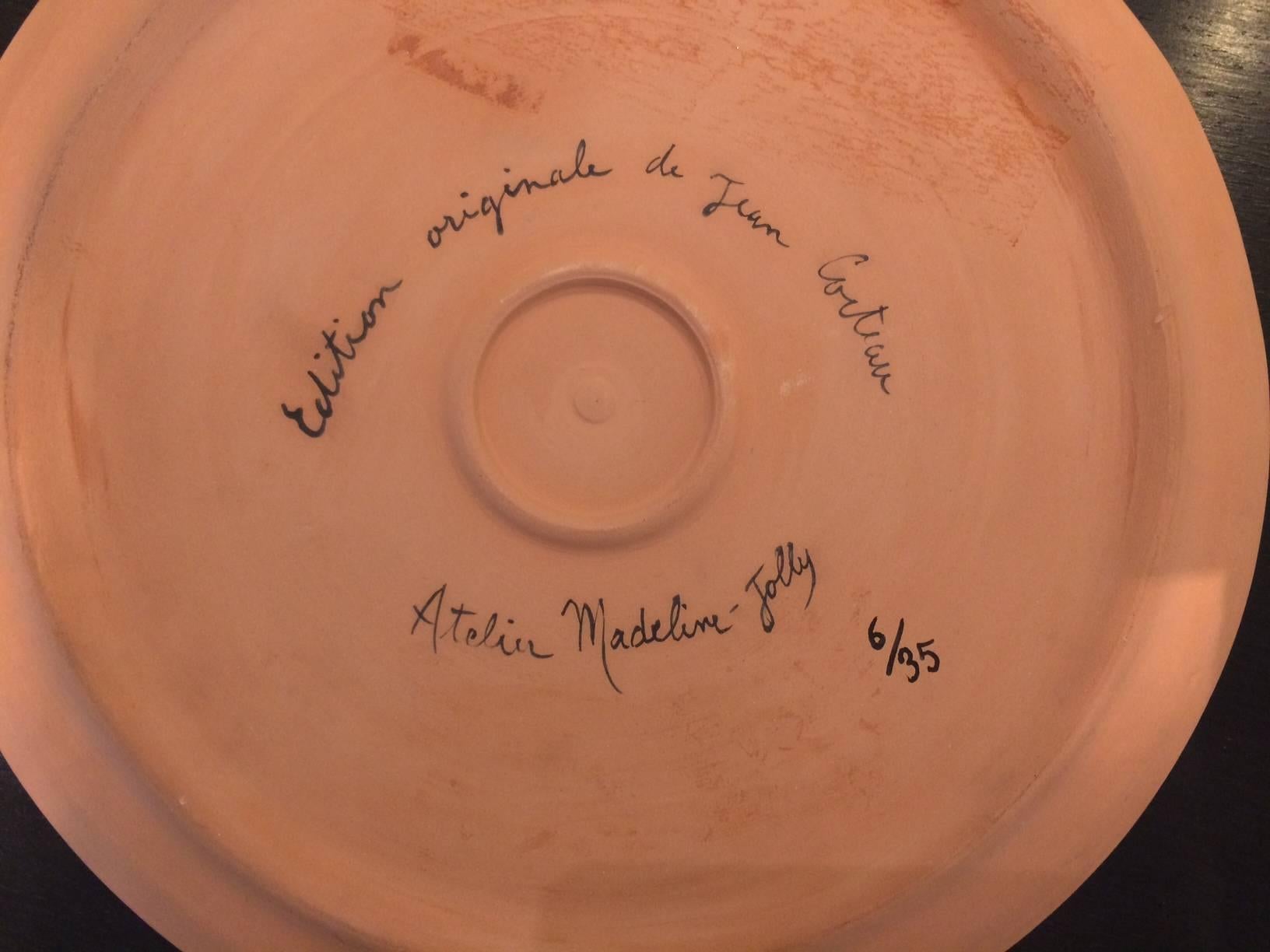 Jean Cocteau Original Ceramic Dish Artémis, 1962 2