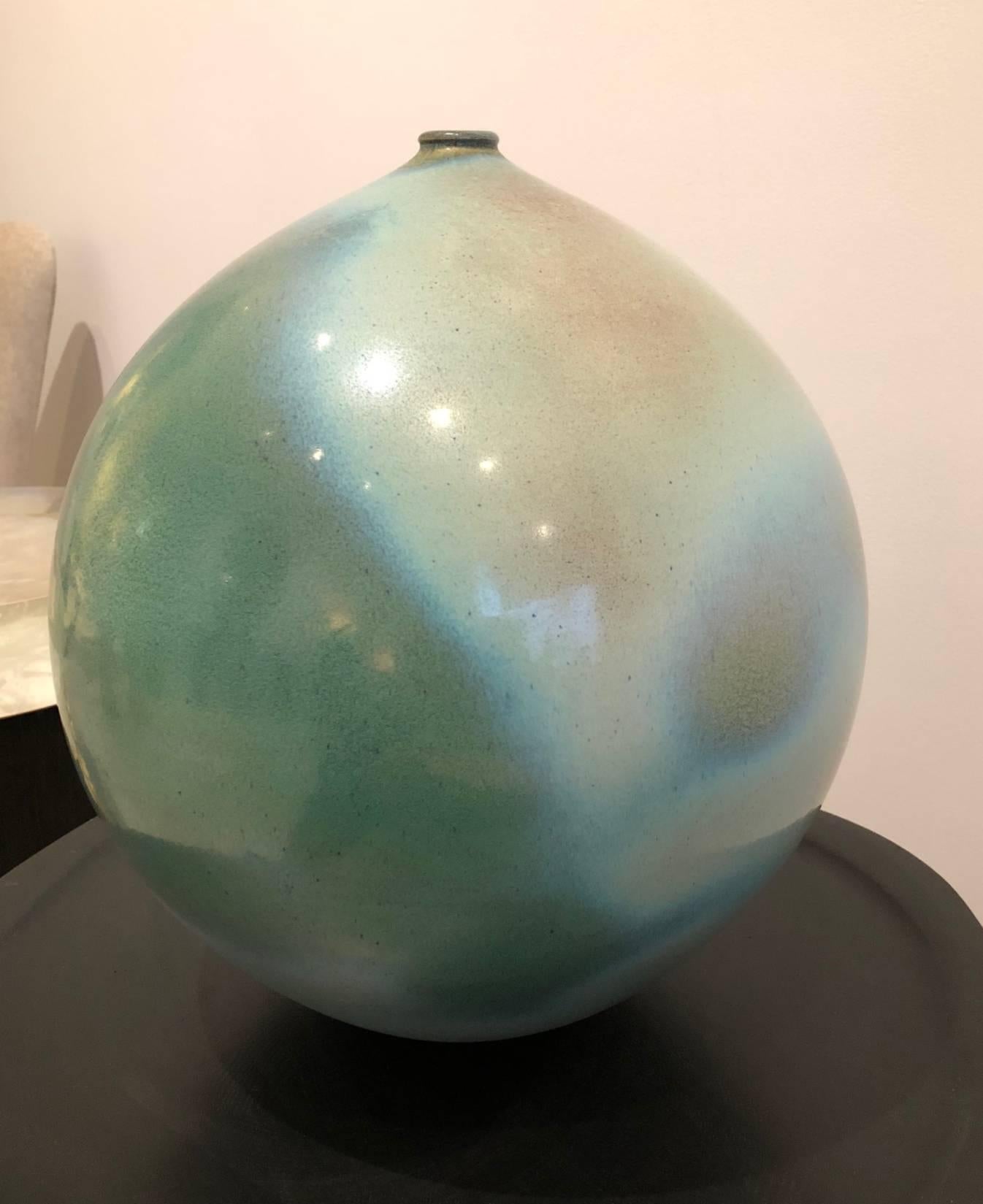 Large Ceramic Blue Green Vase by Suzanne Ramie, Atelier Madoura 1950's 3