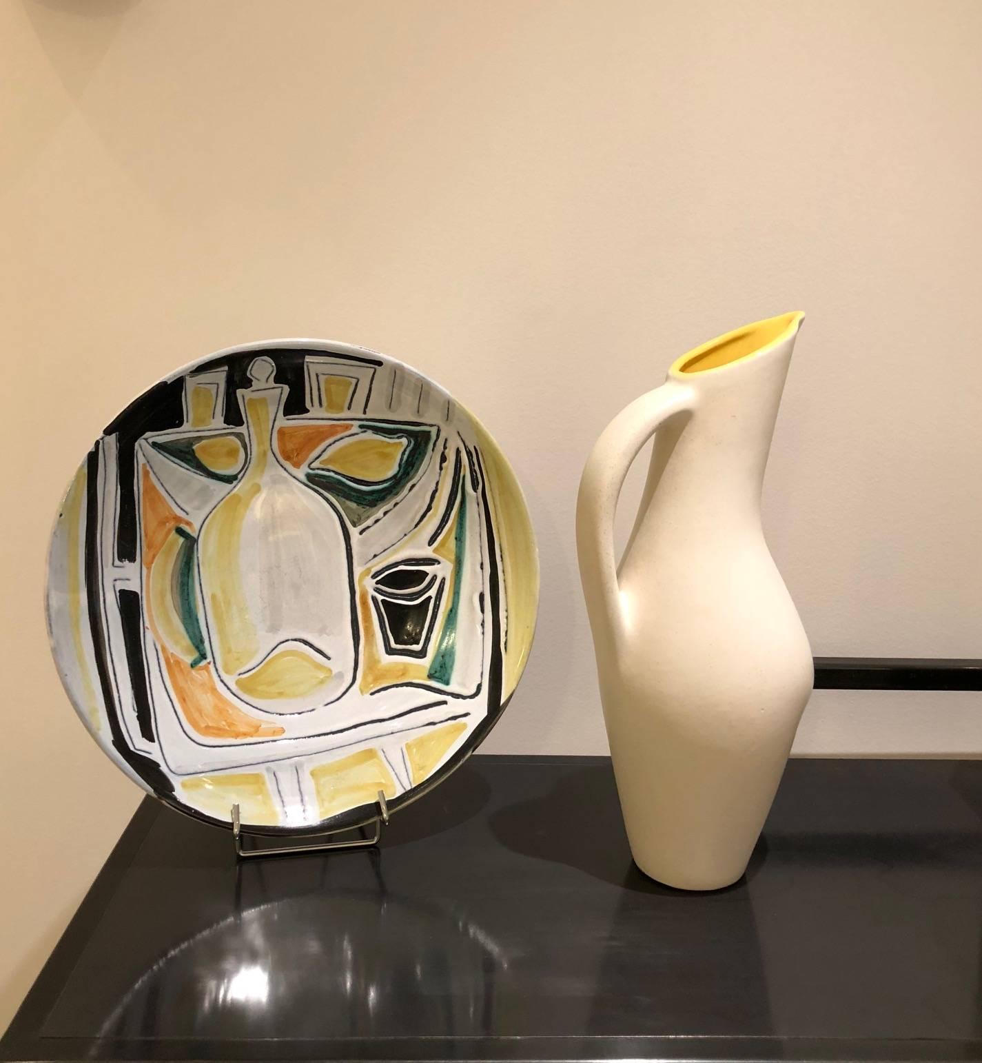 Mid-20th Century Ceramic Pitcher by Pol Chambost, 1950s