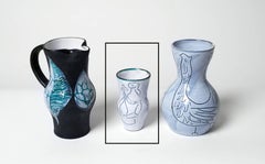Keramikvase mit Frauenmotiv von Jacques Innocenti:: 1950er Jahre