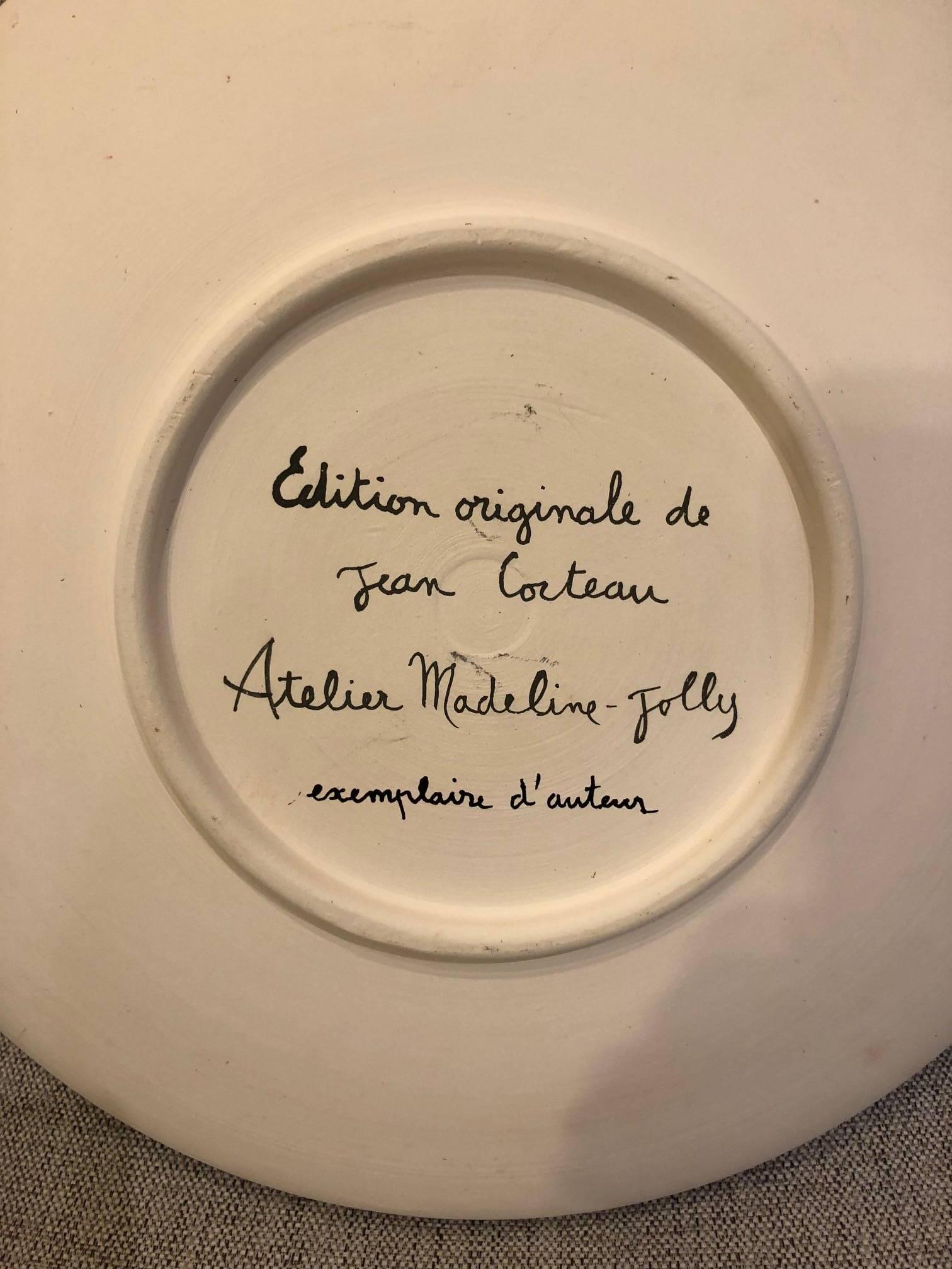 Jean Cocteau Large Original Edition Ceramic Dish 