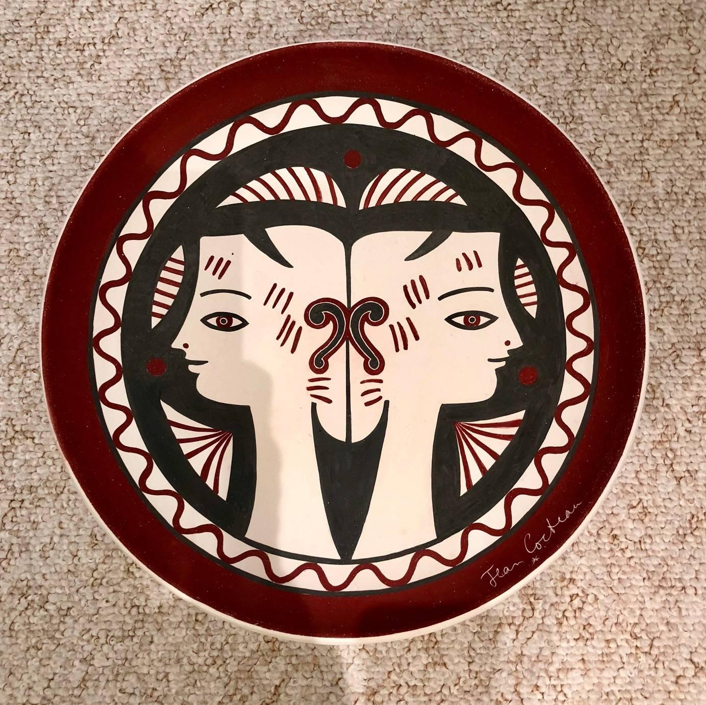 Jean Cocteau Large Original Edition Ceramic Dish 