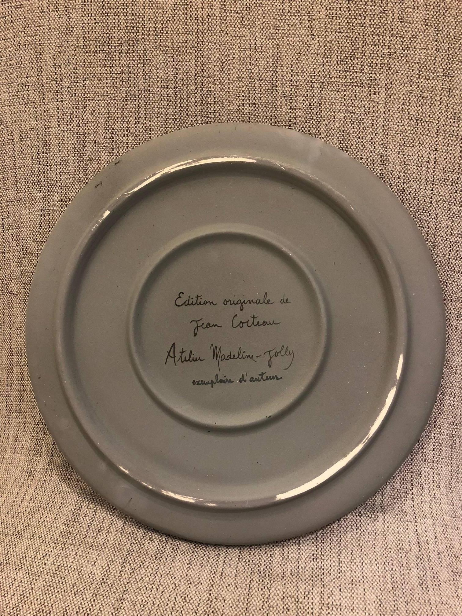 Jean Cocteau Original Edition Ceramic Dish 