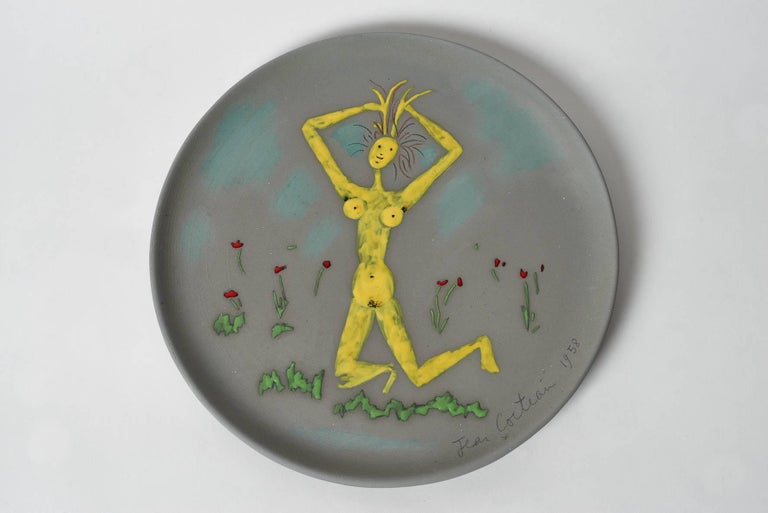 Jean Cocteau Original Edition Ceramic Dish "Femme se Coiffant", 1958 at  1stDibs