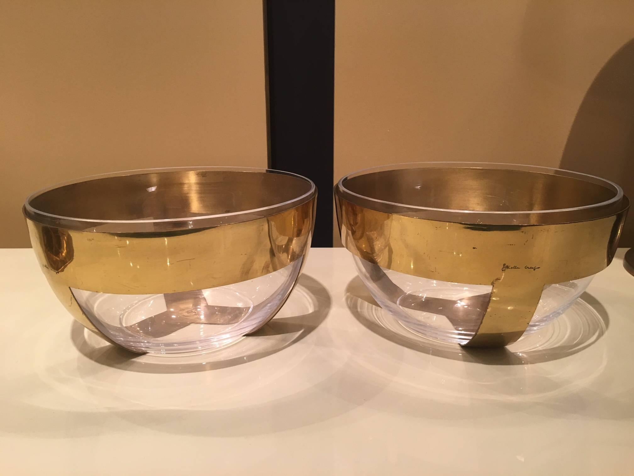 Mid-Century Modern Charming Pair of Gabriella Crespi Bowls