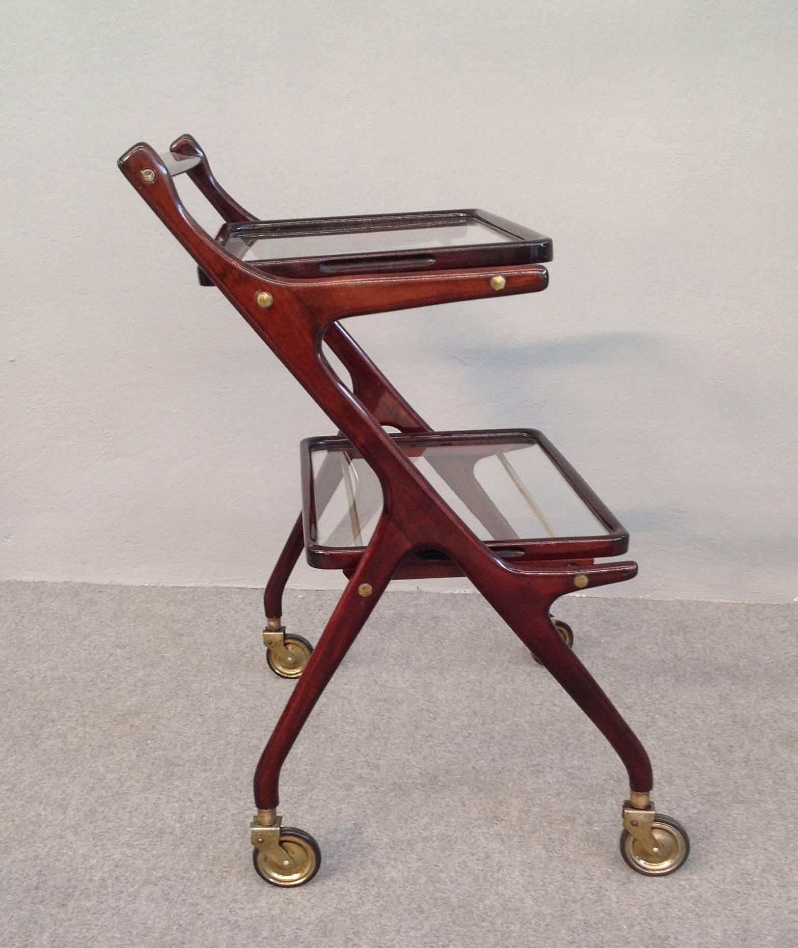 Trolley bar cart by Cesare Lacca In Excellent Condition In Piacenza, Italy
