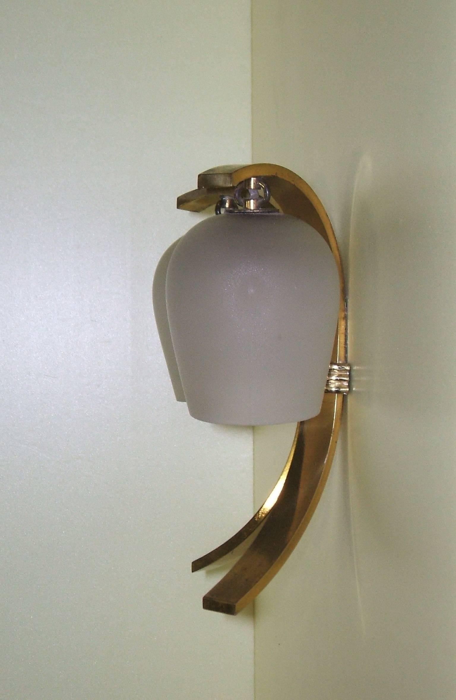 Lovely Pair of Sconces in The Style of Fontana Arte 1