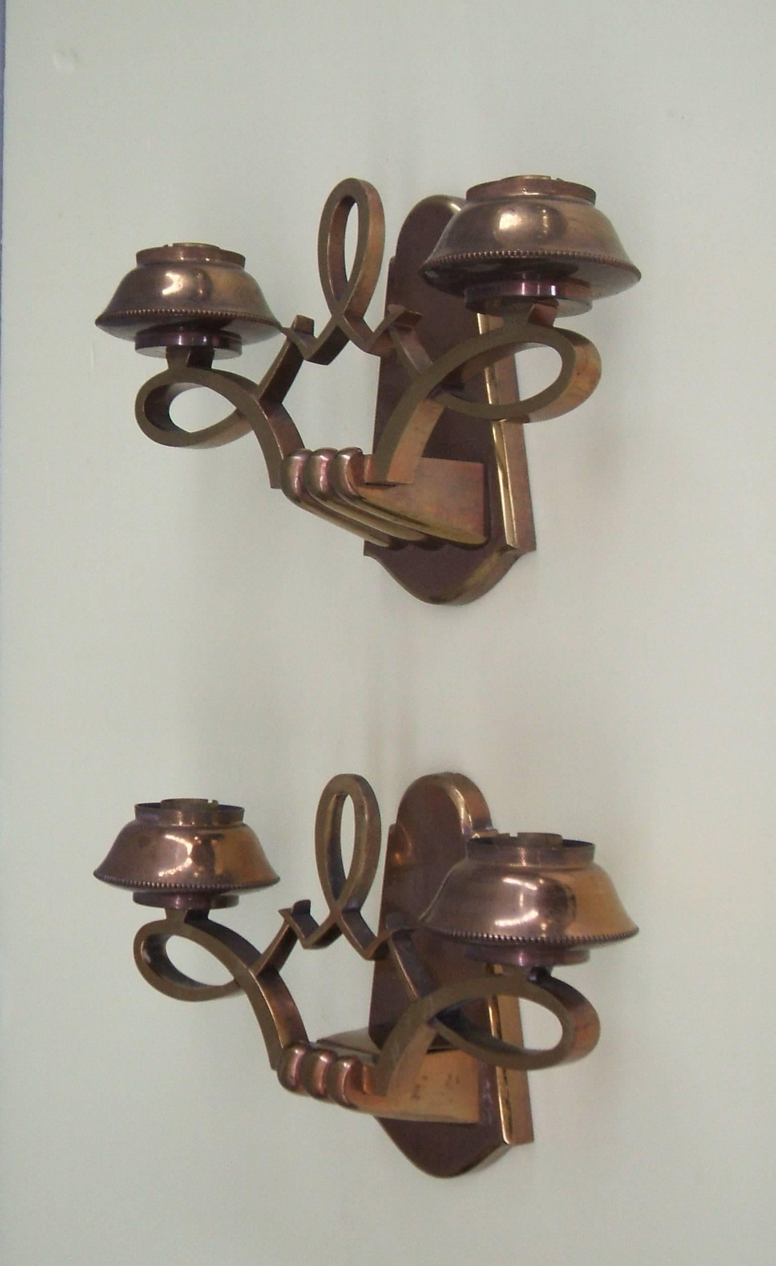 Stunning Pair of Art Deco Wall Sconces Leleu Style In Excellent Condition In Piacenza, Italy