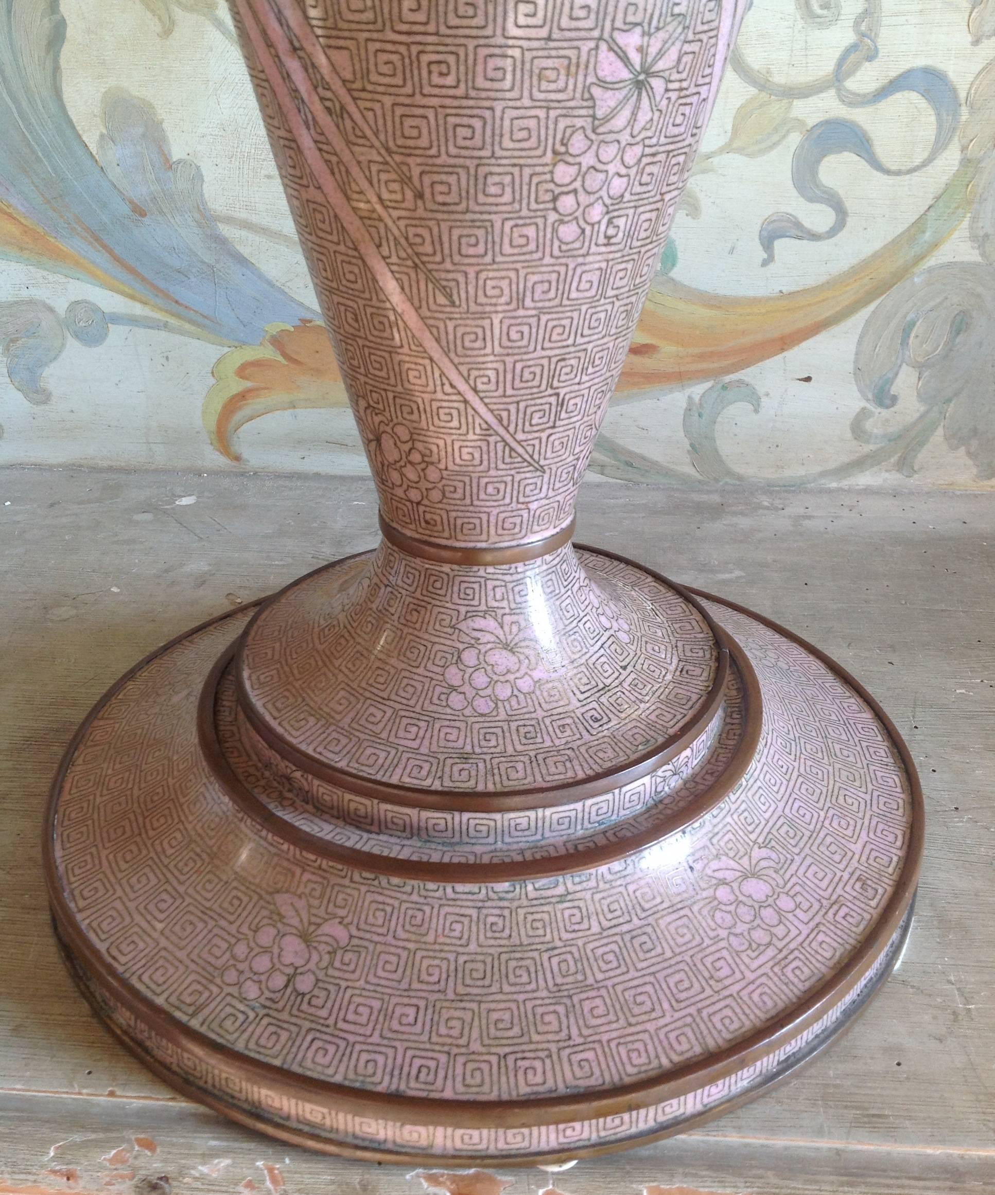 Art Nouveau Wonderful cloisonne lamp For Sale