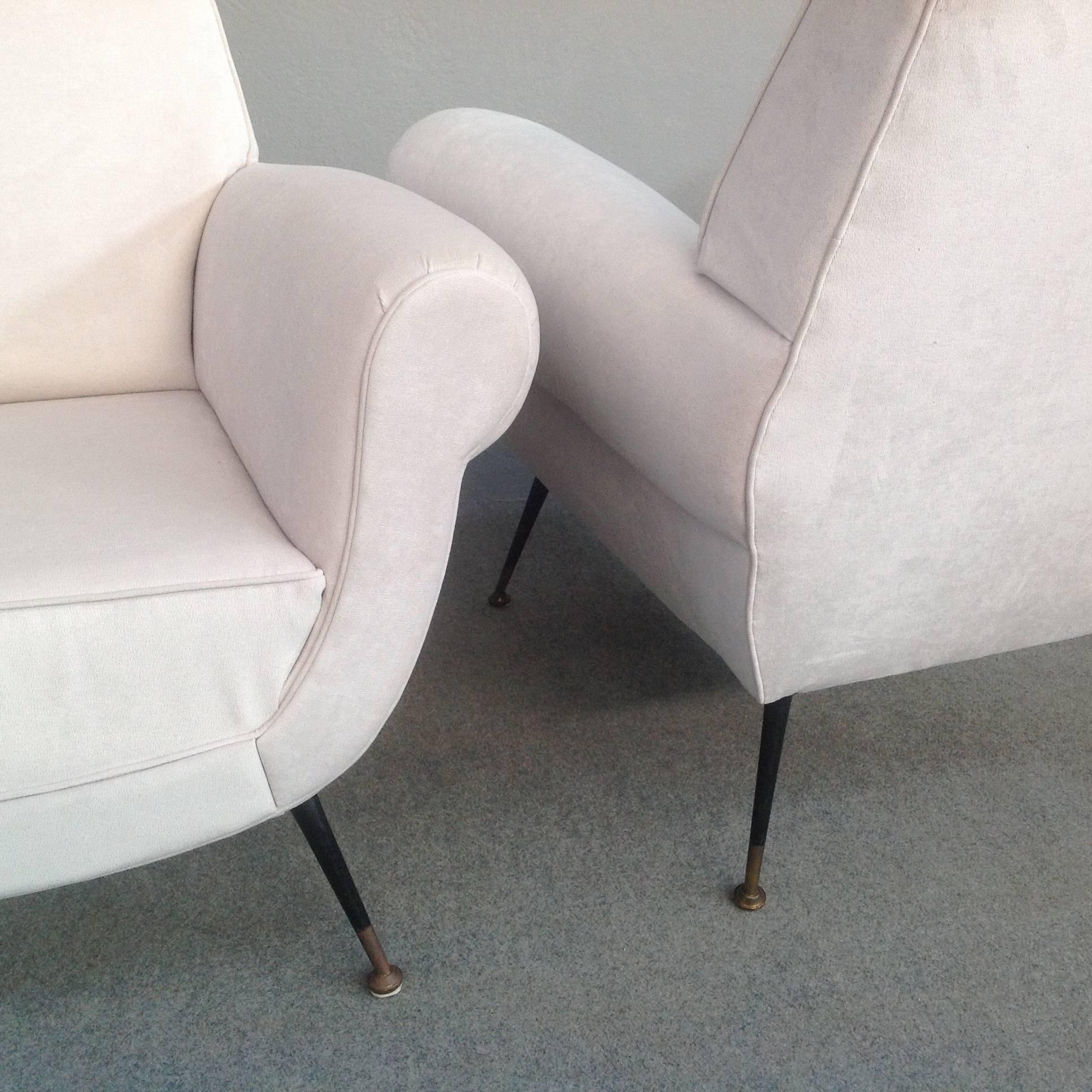 Mid-20th Century Glamorous Pair of Armchairs by Radice