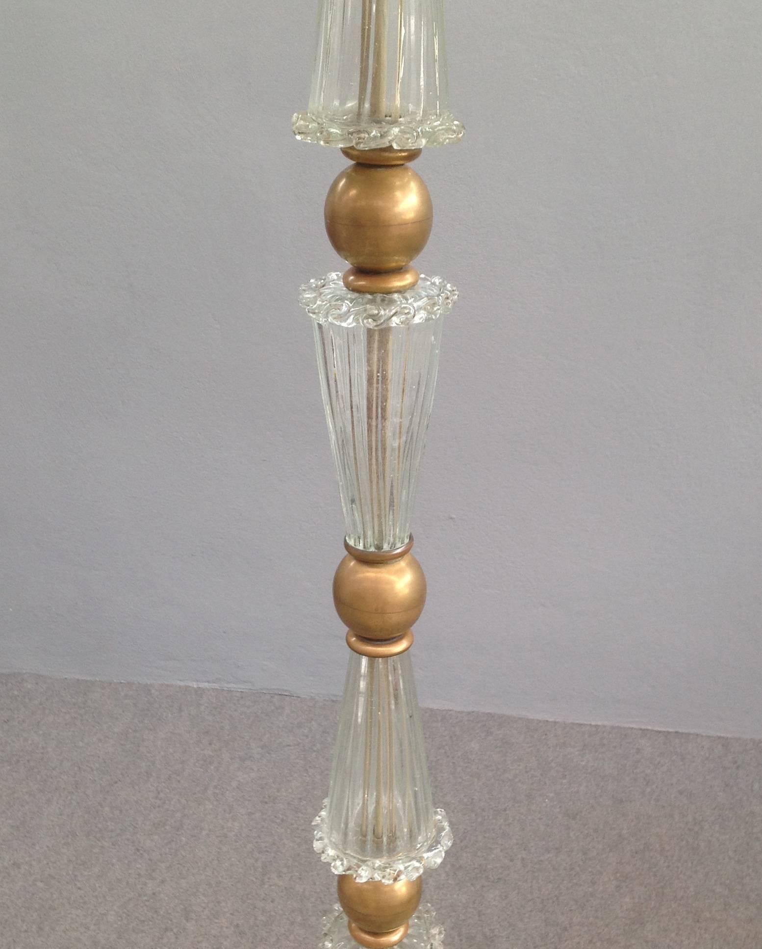 italien Magnifique lampadaire attribué à Barovier en vente