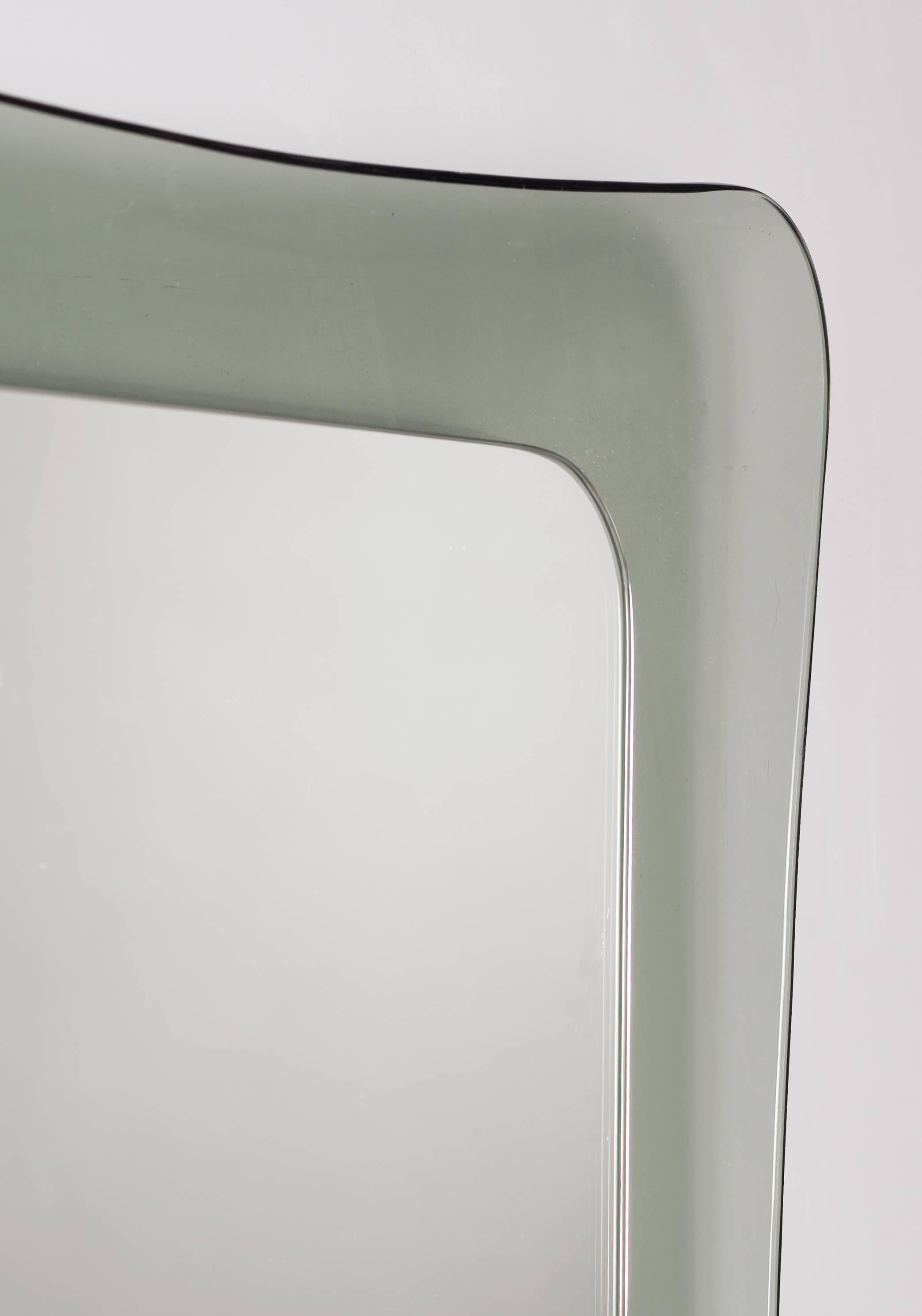 Mid-Century Modern Elegant Mirror in Concave Glass Frame