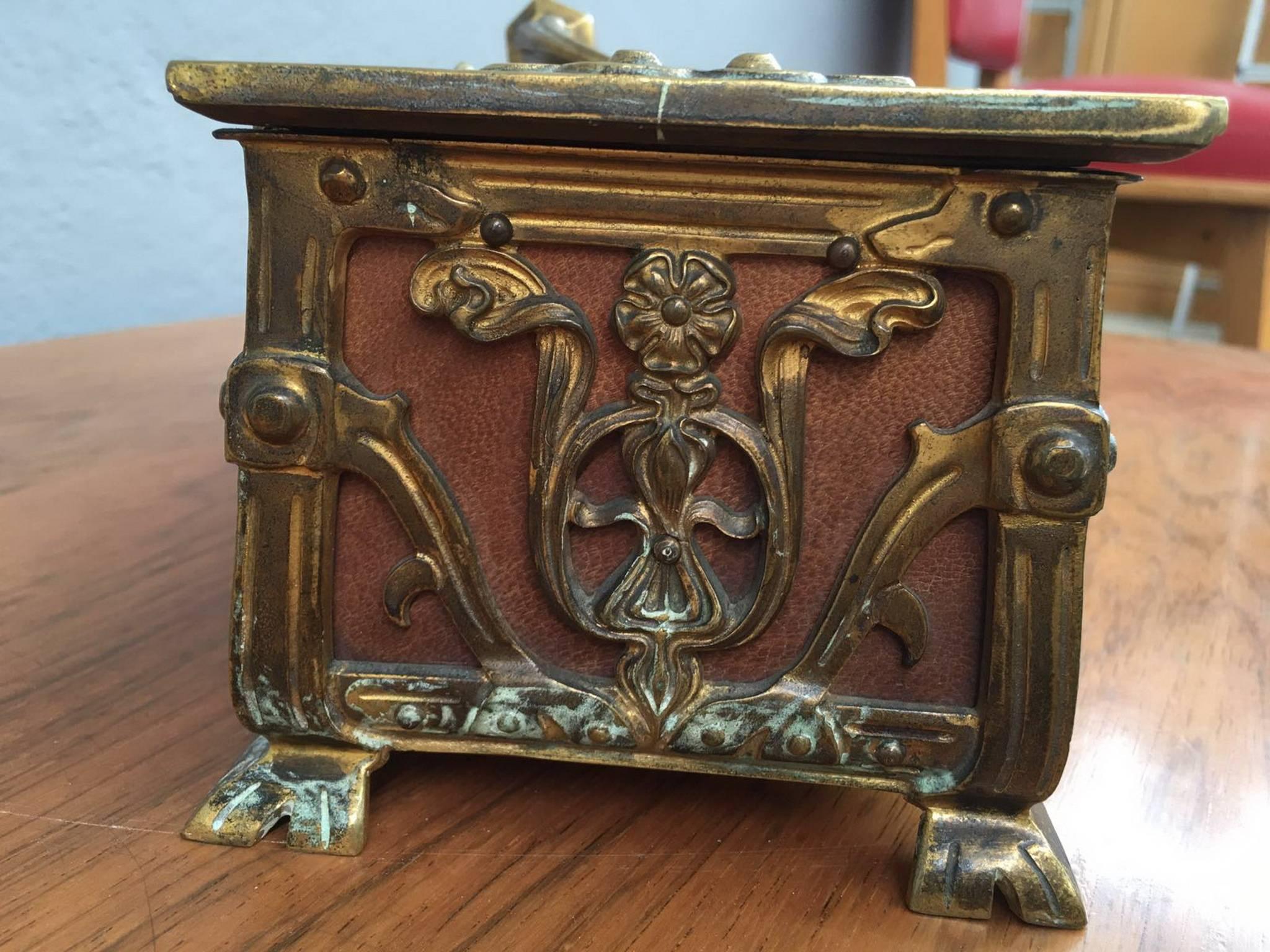 Precious Bronze and Parchment Jewelry Box 1