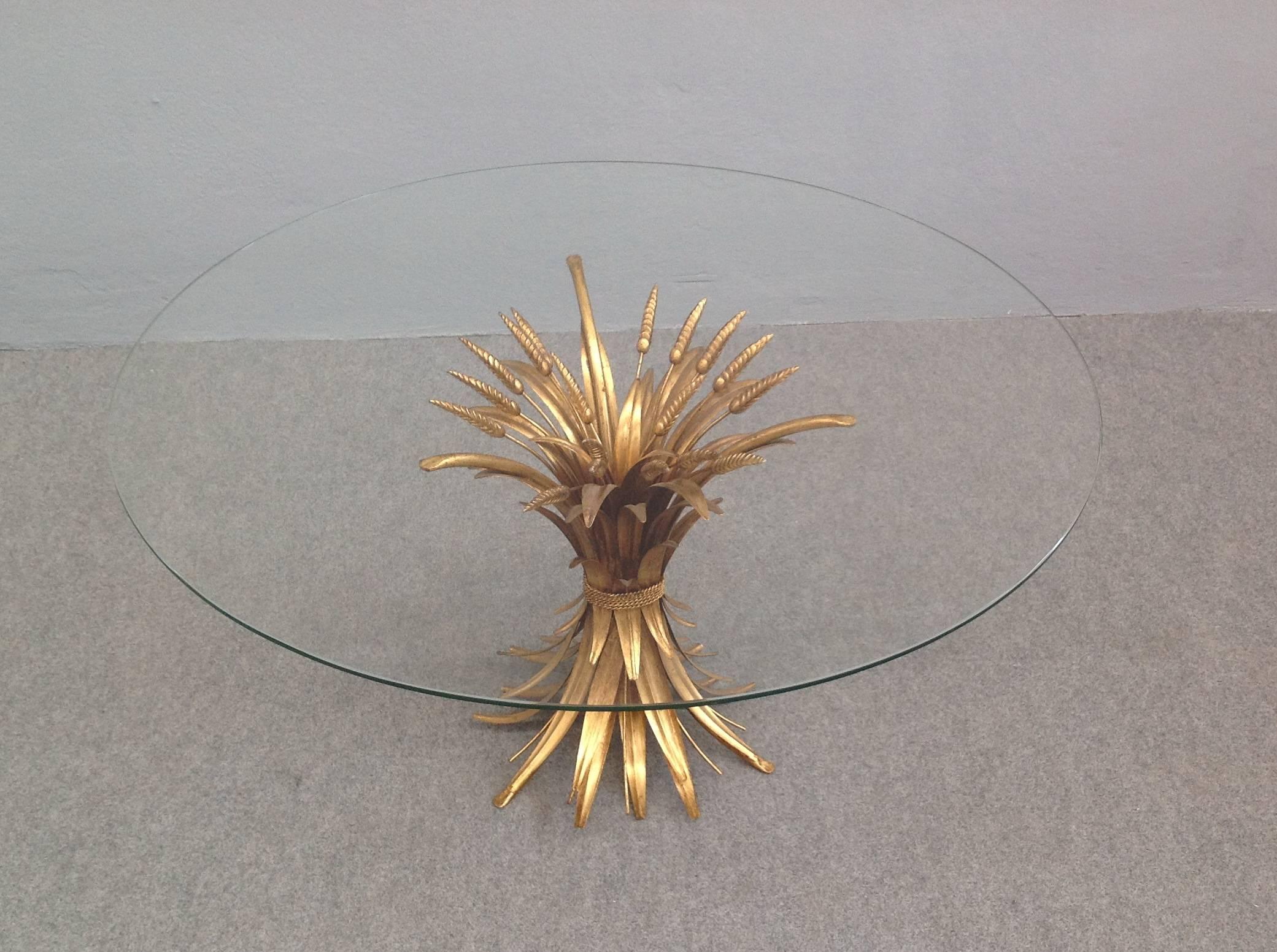 Glamorous French Gilt Wheat Sheaf Coffee Table In Excellent Condition In Piacenza, Italy